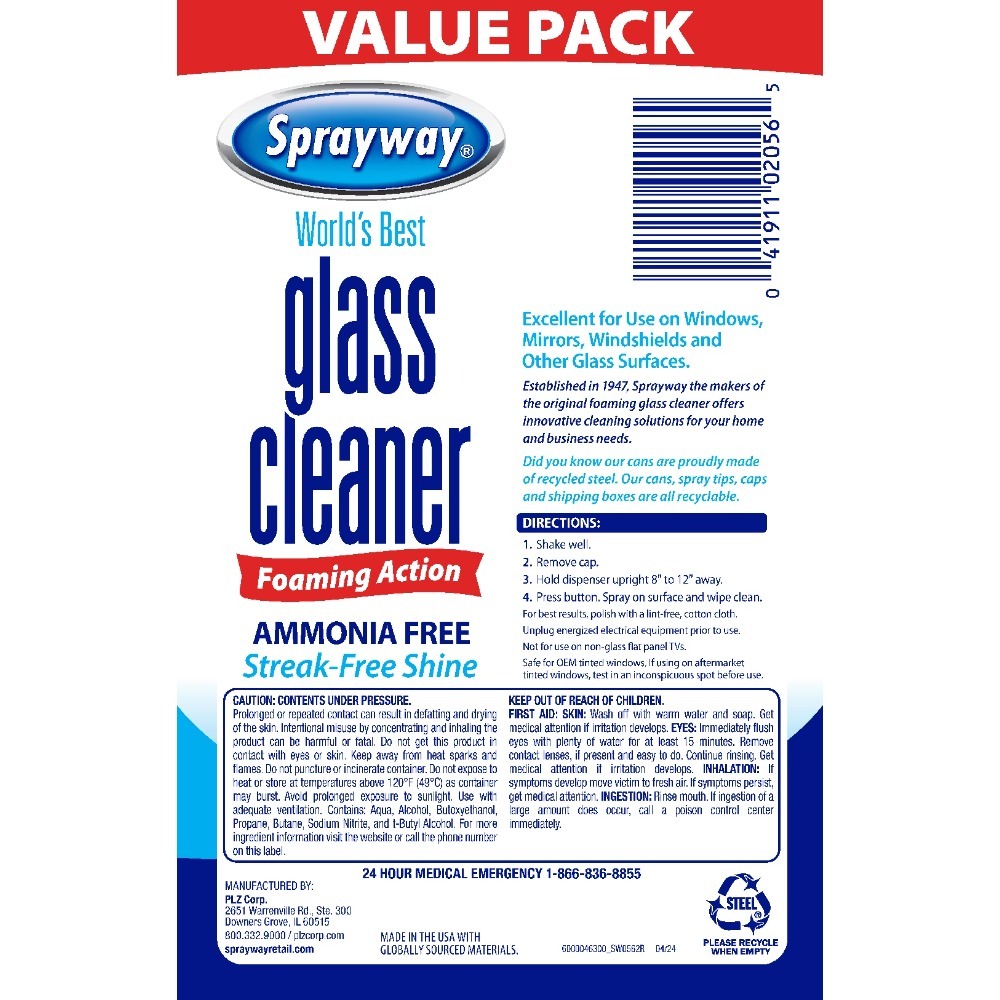 Glass Cleaner Foaming Aerosol  - đánh giá và giá Glass Cleaner Streak